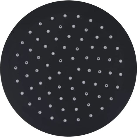 vidaXL Testa Doccia a Pioggia in Acciaio Inox 20 cm Rotonda Nera