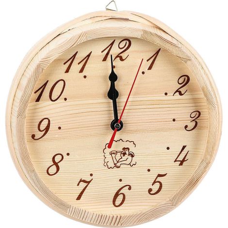 Schlichte Sauna-Uhr, Wanduhr, Heimdekoration, hitzebeständige Sauna-Holzuhr