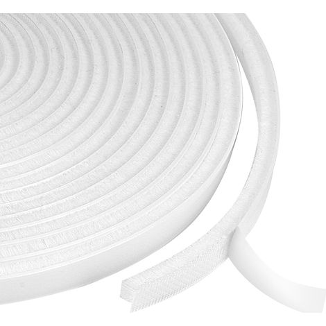 Joint Brosse porte Coulissante, oint brosse porte coulissante Polypropylène, 9mm(B) x 5mm(D) x 6M(L) Autocollante Joint Brosse Porte pour L'isolation la Protection Contre le Vent, Blanc (1/5)