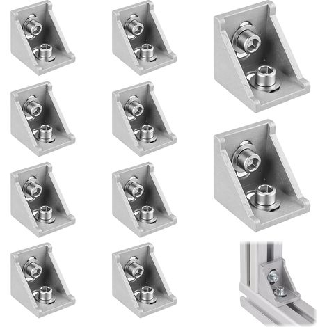 10 Pièces 40x40 Rainure 8 Kit Fixation Aluminium Profil, Equerre Profilés Aluminium, Équerre D’Angle avec Vis M8, Matériel Fixation Aluminiums Pour Profil D'Angle Mur, Profilé Alu Équerres Fixations (1/5)