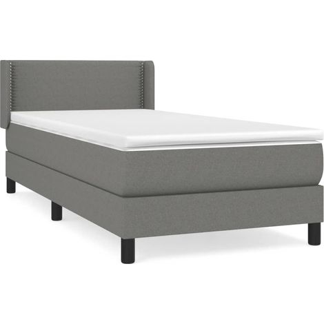 Maison Exclusive - Giroletto a Molle con Materasso Grigio Scuro 90x200 cm Tessuto (1/5)