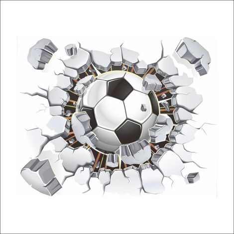 stickers muraux 3d football (40x50 cm) I autocollants décoratifs WM EM Sport Poster I sticker mural pour chambre d'enfant garçon enfants bébé crèche ado (1/5)