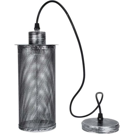 Abat-Jour, Abat-Jour de Lampe à Suspension rétro Durable, Fer Stable Unique pour Bar à la Maison, café(Balayer l'argent) (1/4)