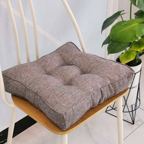 Gartenstuhlkissen, 10 cm dick, aus weicher Baumwolle, 40 x 40 cm, für Büro, Esszimmer, Zuhause (40 x 40 x 10 cm, grau)
