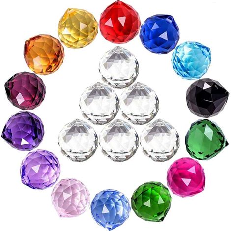 20er-Pack Kristallkugeln (20 mm) Prismen, Sonnenfänger, Regenbogen-Anhänger, Hängekristalle, Prismen für Fenster, Feng Shui, Geschenkidee