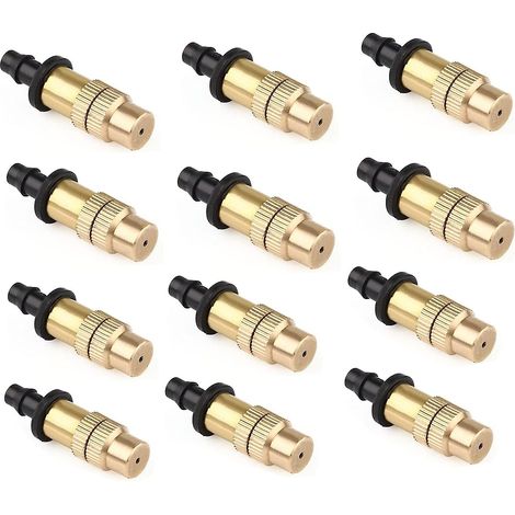 Arroseurs à micro-jets réglables en laiton pour système d'irrigation de jardin - 12 pièces (1/4)