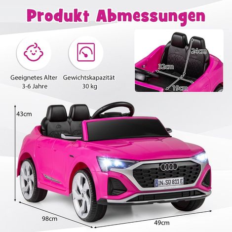 Audi sq8 elektroauto fur kinder 12 v fernbedienung pink