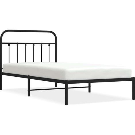 Maison Exclusive - Giroletto con Testiera Metallo Nero 100x200 cm
