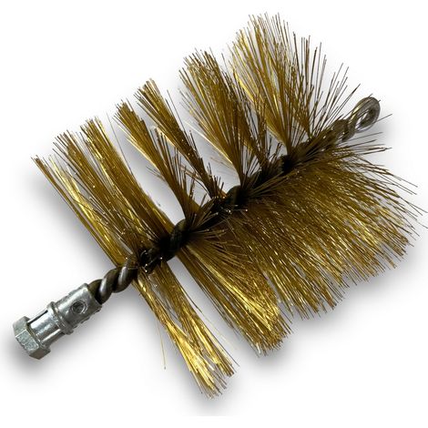 Brosse à tube PRO LAITON Ø 120 mm Raccord M12175 femelle Ame en acier torsadé Nettoyage brossage tube et canalisation Kibros 41SCL120