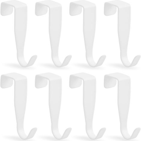 Crochet de Porte, Lot de 8 Crochets Porte En Forme De S, Patère Porte en Acier Inoxydable, Crochets de Porte à Suspendre pour Porte Standart, Tiroir, Placard Armoire, Cuisine (1/4)