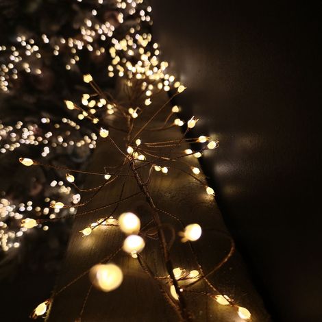 5.4m LED Multi Function Rose Gold Garland Wire Light Christmas Decoration with Timer in Warm White (1/5)