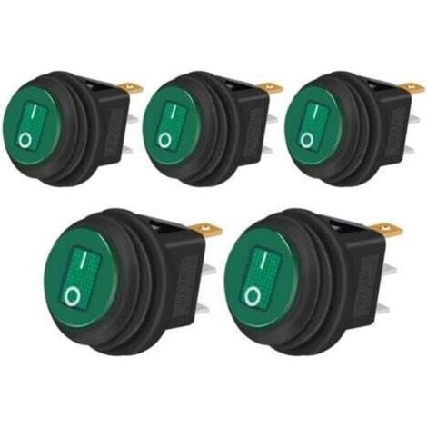 5 pièces Interrupteur à Bascule Étanche 12V 20A ON/OFF 3 broches 2 positions Commutateur à bascule Indicateur LED pour Voiture Camion Bateau Appareils électroménagers-DOU