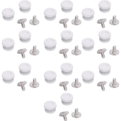 Lot de 20 rivets pour lacets, œillets 9x5 mm, vis croisées 2,5x5,5 mm, blanc. (1/5)