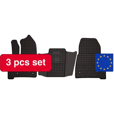 Tapis de sol en caoutchouc pour voiture, compatibles avec Ford Transit Custom FL Van, matériau en caoutchouc durable, facile à nettoyer, zone de pédale renforcée, résistant aux intempéries (1/5)