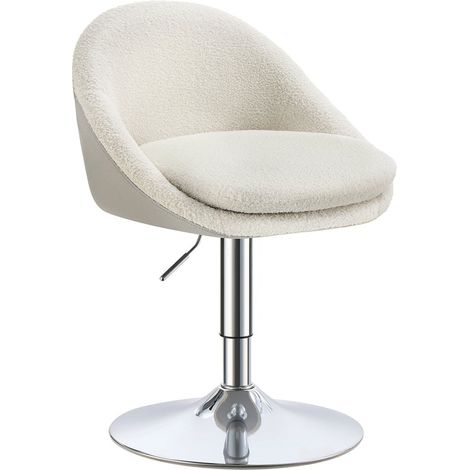 Silla ajustable para tocador silla giratoria de oficina taburete de bar con respaldo y base de acero para bar oficina tocador comedor blanco 120004966 (1/4)