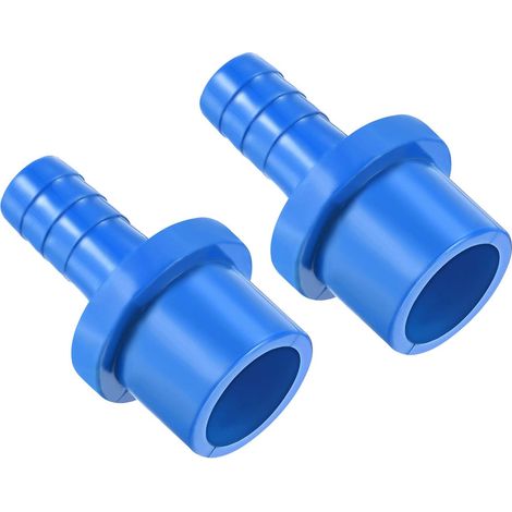 2 Paquet PVC Tuyau Raccord - Eau Tube Connecteur, 10mm Barbe Droit Tuyau Joint, Appliquer à Extérieur/Jardin/Piscine (OD 20mm, Bleu) (1/5)