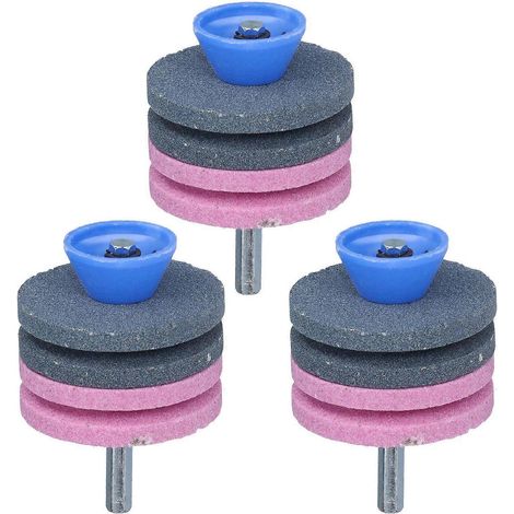 3-teiliges Set Schleifscheiben, Messerschärfer-Ersatzklingen für Rasenmäher, 4-lagig
