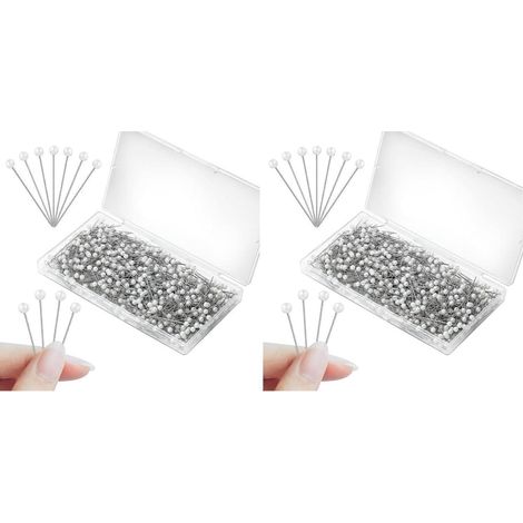 100 aiguilles à coudre acier inoxydable avec tête perlée, robustes et durables
