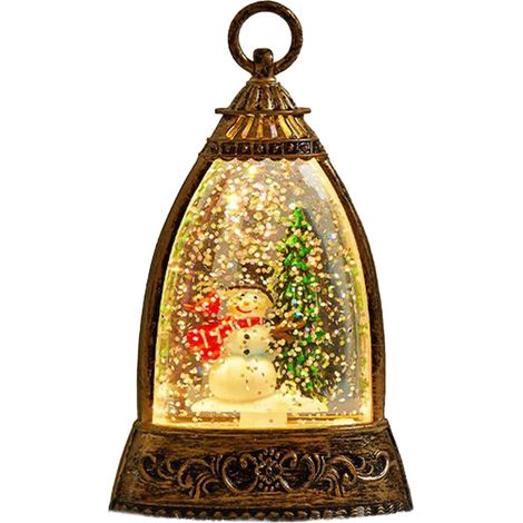 Lanterne Boule À Neige Lampe Éclairée Scintillante Alimentée par Piles Boule À Neige Illuminée pour Thanksgiving Vacances Anniversaire Fête Bureaux Maison Chambre (1/5)