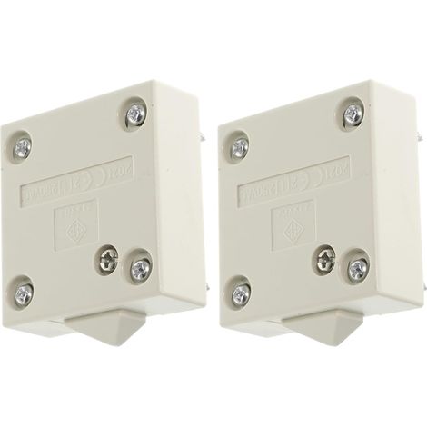 Interrupteur de Lumière D’armoire Automatique 2 Pièces Blanc Abs Cuivre, Montage Simple 4 Vis, pour Meubles Cuisine, Contrôle Automatique (1/5)