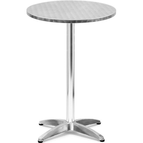 Tavolo giardino tondo alto in alluminio e acciaio inox diametro 60 x altezza 110 cm. (1/3)