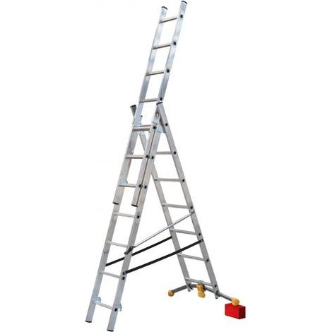 Escalera combinada de 3 tramos con estabilizador curvo HobbyLOT (3x7) HAILO