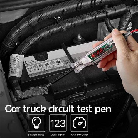 Stylo Détecteur de Tension Voiture, Testeur Électrique Digital DC 5‑90V pour Diagnostic Automobile