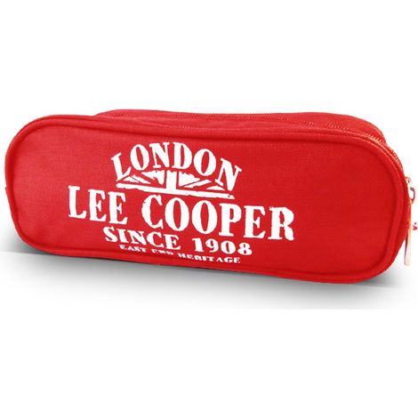 Trousse toile 'Lee Cooper' rouge (2 compartiments) - 22x8x7 cm