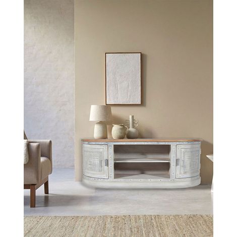 Argo - Meuble TV en manguier massif sculpté 150 cm (1/5)