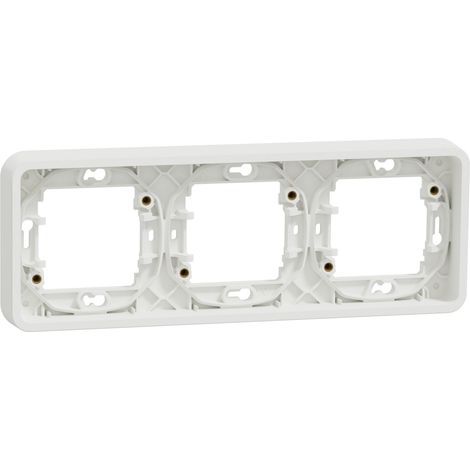 Mureva Styl - Cadre 3 postes horizontal - encastré - IP55 - IK08 - blanc - SCHNEIDER ELECTRIC - MUR39109