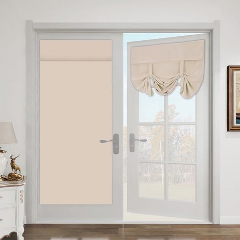 Rideau De Porte - Coton - Isolant Thermique Et Obscurcissant - Pour Porte D'Entrée Ou Fenêtre Latérale - 66 X 173 Cm - Beige - 1 Pièce (1/5)