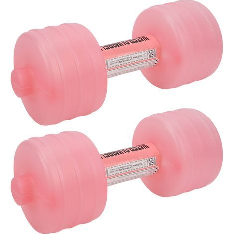 2 Haltères à Eau Poids Ajustable pour Fitness à Domicile ou Bureau - Rose (1/5)