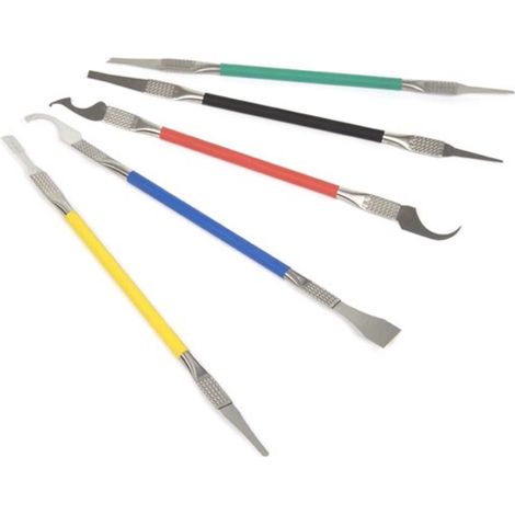 Velleman Lötzubehör Set 5-teilig, aus Edelstahl, leichte Bauweise mit Doppelenden, ideal für Präzisionslöten, Elektronikreparatur und Wartung der Lötstation (1/4)