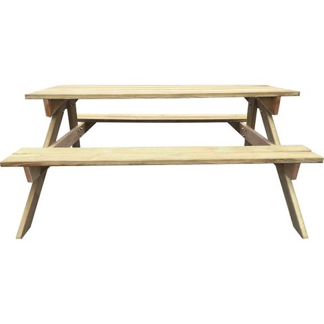 vidaXL Mesa de picnic de madera de pino 150x135x71,5 cm (1/2)