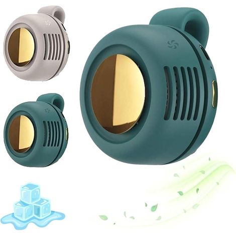 Mini ventilador portátil silencioso sin aspas con clip, accesorio de viaje (verde, 1 unidad)