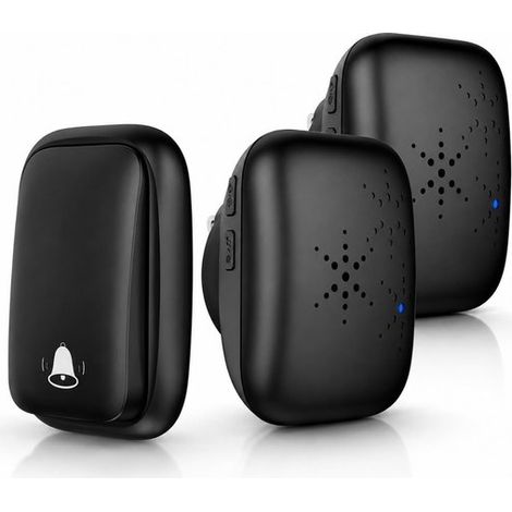 Campanello senza fili – Un pulsante, due ricevitori, autoalimentato (non necessita di batterie) portata di 150 m, 38 melodie, 4 livelli di volume (0–105 dB), impermeabile IP68 campanello senza fili ne (1/5)
