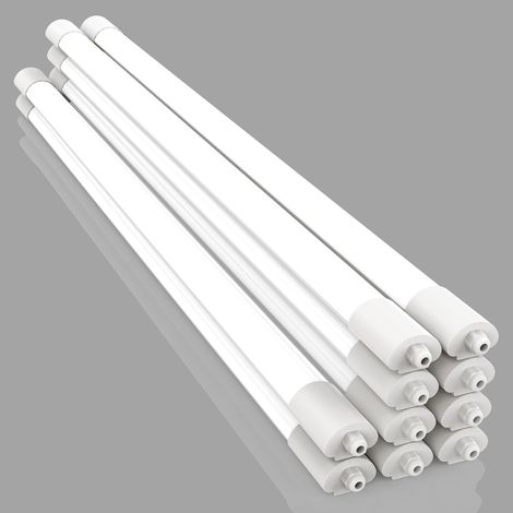 Amdelne 10er Pack 150cm LED Feuchtraumleuchte Weiß 45W 5000LM,Neutralweiß 4000K,PC,IP65,Halbrund LED-Lichtleisten für Badezimmer Keller Garage [klasse E]