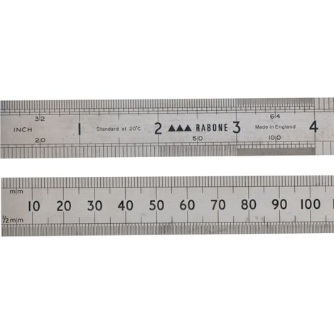 Stanley 64R Rustless Steel Rule, 300mm (12-inch), Model 0-35-401