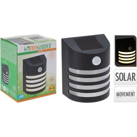Applique Murale Solaire - Noire - Détecteur de Mouvement - LED - Autonome - IP44 (1/5)