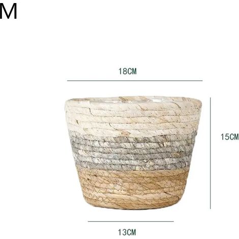 Panier à plantes en osier, pot en jonc de mer, panier à linge pliable en rotin et paille pour la maison et le jardin