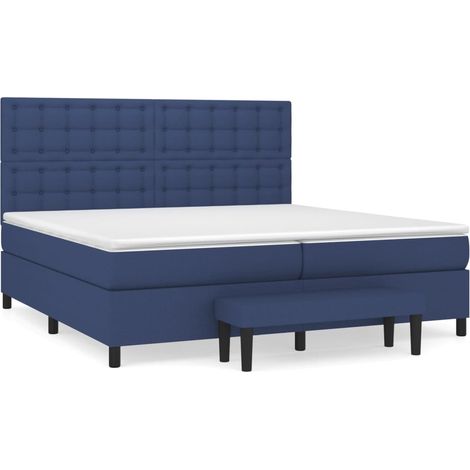 Maison Exclusive - Cama box spring con colchón tela azul 200x200 (1/5)