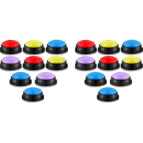 16 Pièces Réponse Buzzers Bouton Réponse Buzzer Game Show Buzzer Bouton Enregistrable Buzzers de Classe pour la Fête D'Équipe de Noël (1/5)