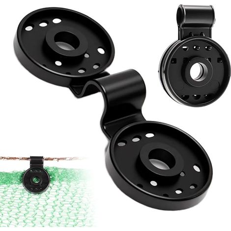 Lot de 20 - Fixations à verrouillage en plastique noir pour tissus d'ombrage et de serre, pinces anti-vent pour tente, filet anti-oiseaux et ombrage de jardin, résistantes aux intempéries en extérieur (1/5)