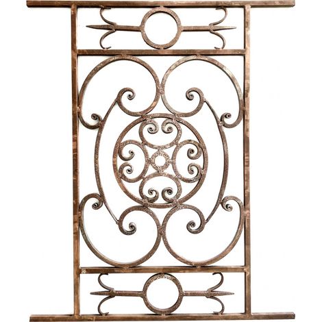 Deco Fer Forge – Garde-corps en fer forgé d'époque 900mm x 750mm – Modèle Haussmannien brut – Prêt à sceller – Convient pour fenêtres 600 à 680mm