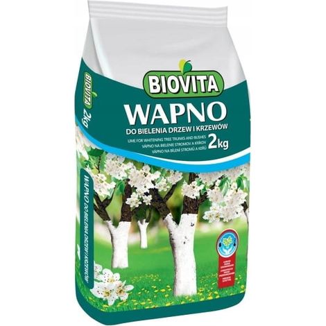 Biovita Kalk zum Weißeln von Baumstämmen und Sträuchern sowie zur Entsäuerung des Bodens 2 kg
