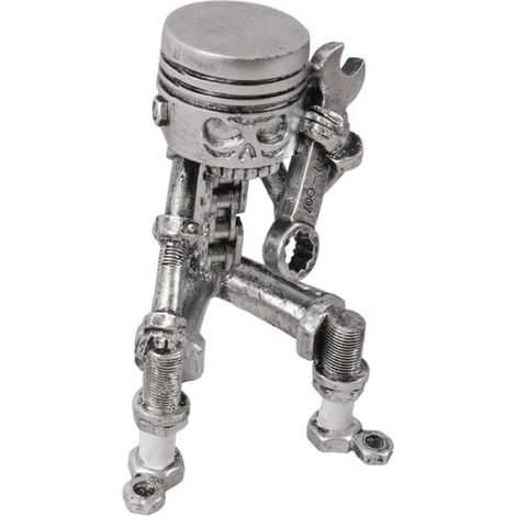 Statuetta fatta a mano a forma di teschio di un uomo, decorazione da scrivania, ornamento - B (1/4)