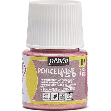 Peinture - PEBEO - Porcelaine Shimmer - 45ml - Couleur rose - Finition moirée (1/4)