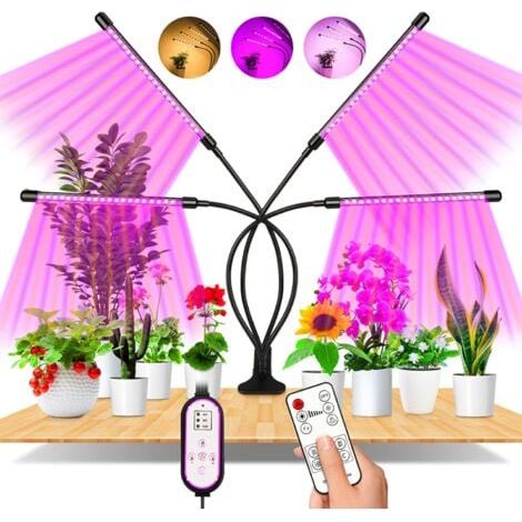 Lampe de Plante, 80 LEDs Lampe de Croissance à 360Ḟ Éclairage Horticole Avec, Lampe Pour Plante 4 Têtes Lampe Croissance Spectre Complet Avec Chronométrage AUTO - ON / OFF 4H / 8H / 12H (1/4)