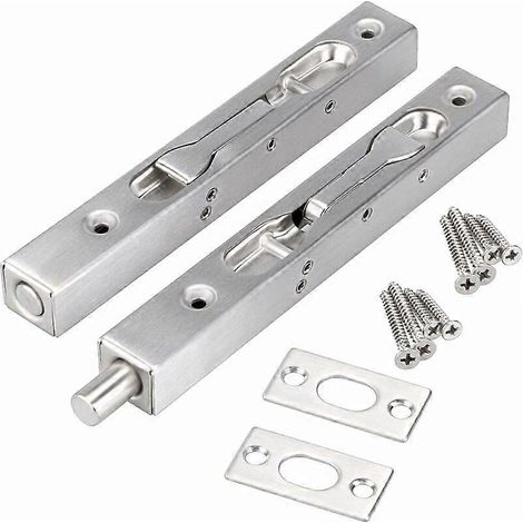 verrous de porte encastrés - Serrures de sécurité encastrées de 20 cm pour portes-fenêtres, portes composites, portes en bois (1/5)
