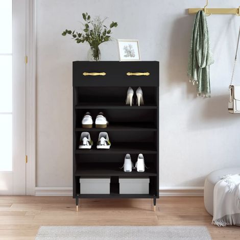Schuhschrank Schwarz 60x35x105 cm Holzwerkstoff